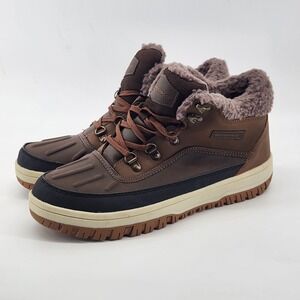 Weatherproof Slope Duck Boots Mens 11 Brown Faux Fur Lined Waterproof NWOT
